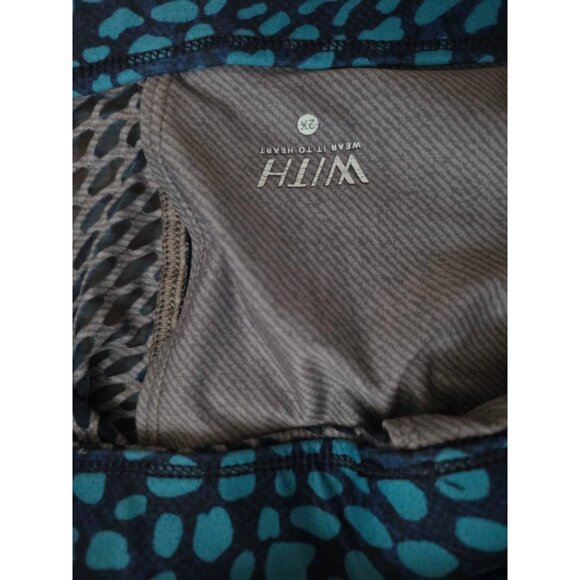 Peloton WITH blue print sports bra and leggings SET Blue 2X A001267 - Picture 2 of 13